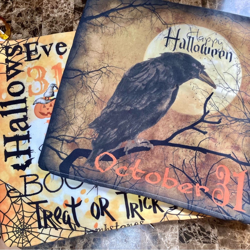 😻 3 for $13 2) NWOT Halloween Decorative Pillow Covers